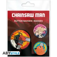 Obrazek Chainsaw Man – Oficjalny zestaw przypinek Denji, Devil & Pochita