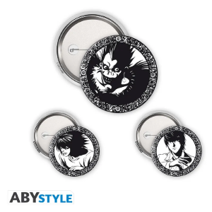 Obrazek Zestaw przypinek Light, L i Ryuk – Death Note