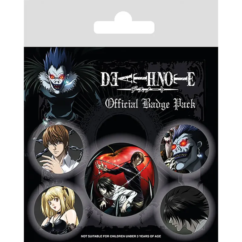 Obrazek Zestaw przypinek Death Note (5 szt.)