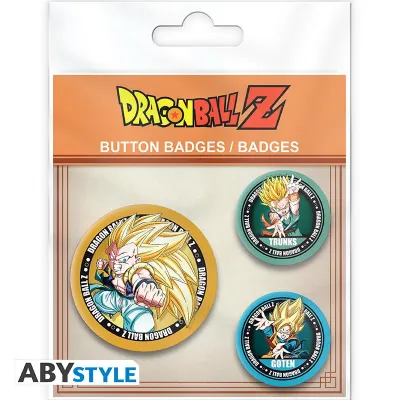 Obrazek Zestaw przypinek Trunks, Goten i Gotenks – Dragon Ball Z