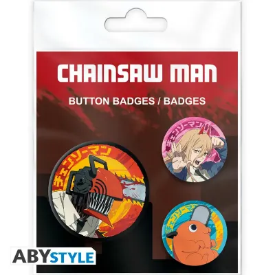 Obrazek Zestaw przypinek Denji, Power i Pochita – Chainsaw Man