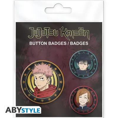 Obrazek Zestaw przypinek Yuji Itadori, Megumi Fushiguro i Nobara Kugisaki – Jujutsu Kaisen