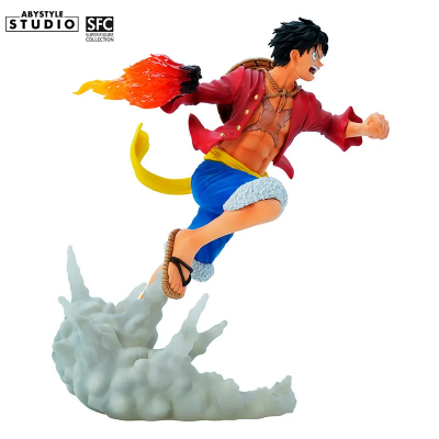 Dynamiczna figurka Monkey D. Luffy wyprowadzającego atak płonącą pięścią Red Hawk