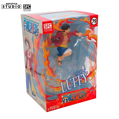 Oryginalne pudełko z okienkiem z figurką Luffy Red Hawk z serii Super Figure Collection