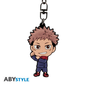 Kolorowy gumowy brelok PVC z postacią Yuji Itadoriego z anime Jujutsu Kaisen