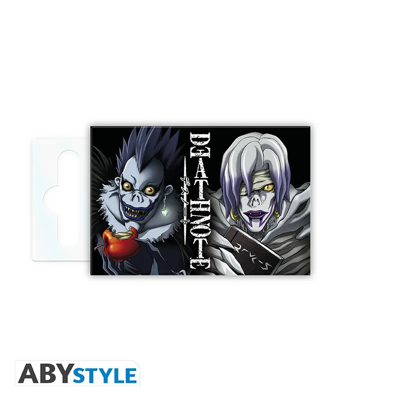 Prostokątny magnes z postaciami Bogów Śmierci Ryuk i Rem z anime Death Note