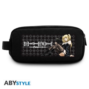Czarno-fioletowy piórnik i kosmetyczka z postacią Misy Amane z anime Death Note