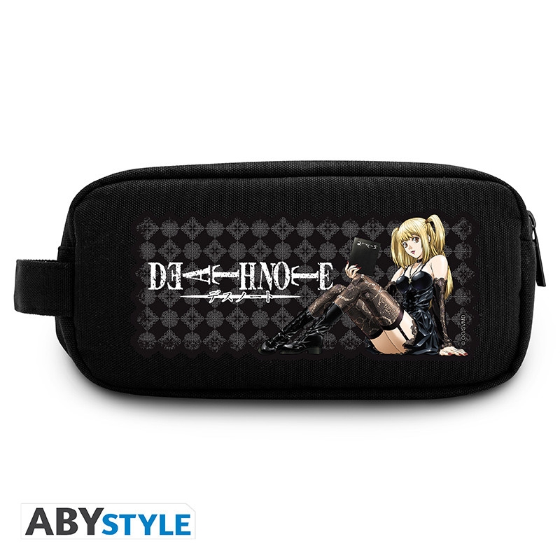 Czarno-fioletowy piórnik i kosmetyczka z postacią Misy Amane z anime Death Note